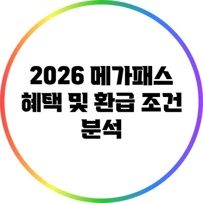 2026 메가패스 혜택 및 환급 조건 분석