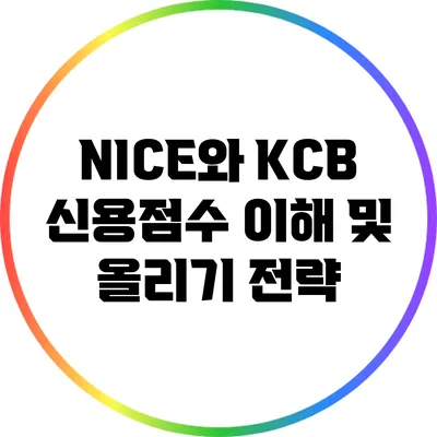 NICE와 KCB 신용점수 이해 및 올리기 전략