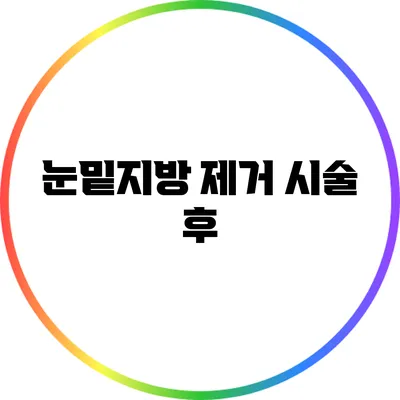 눈밑지방 제거 시술 후
