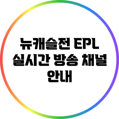 뉴캐슬전 EPL 실시간 방송 채널 안내