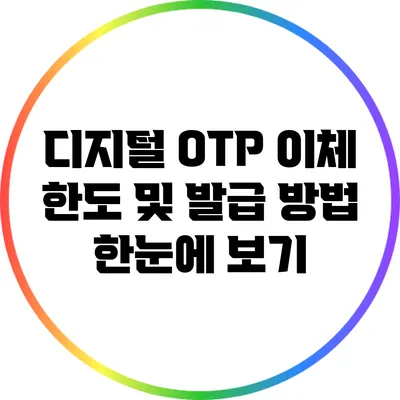 디지털 OTP 이체 한도 및 발급 방법 한눈에 보기