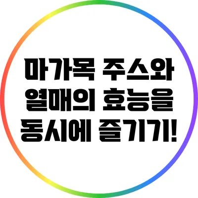 마가목 주스와 열매의 효능을 동시에 즐기기!