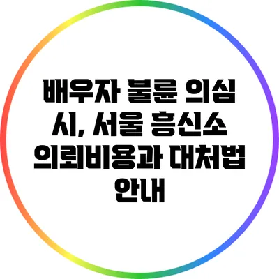 배우자 불륜 의심 시, 서울 흥신소 의뢰비용과 대처법 안내