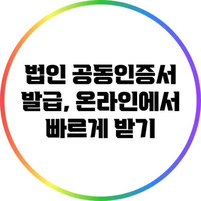 법인 공동인증서 발급, 온라인에서 빠르게 받기