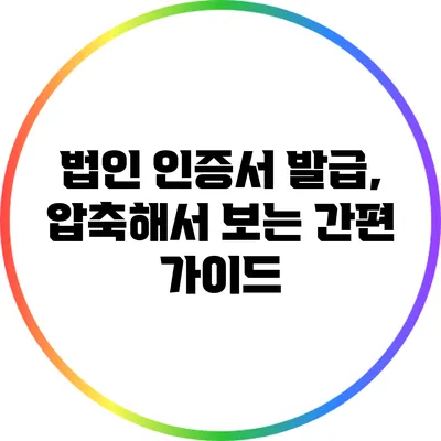 법인 인증서 발급, 압축해서 보는 간편 가이드