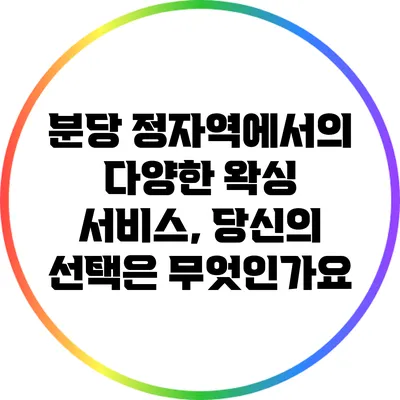 분당 정자역에서의 다양한 왁싱 서비스, 당신의 선택은 무엇인가요?