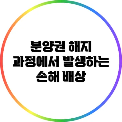 분양권 해지 과정에서 발생하는 손해 배상