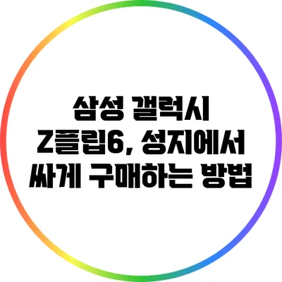 삼성 갤럭시 Z플립6, 성지에서 싸게 구매하는 방법