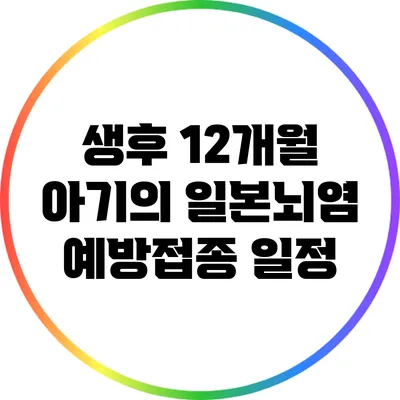 생후 12개월 아기의 일본뇌염 예방접종 일정