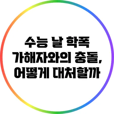 수능 날 학폭 가해자와의 충돌, 어떻게 대처할까?