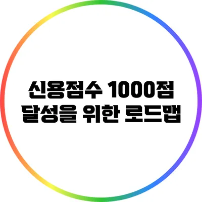 신용점수 1000점 달성을 위한 로드맵