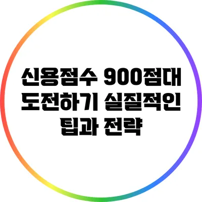 신용점수 900점대 도전하기: 실질적인 팁과 전략