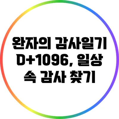 완자의 감사일기 D+1096, 일상 속 감사 찾기