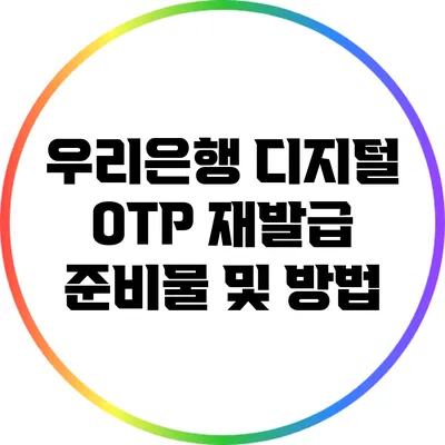 우리은행 디지털 OTP 재발급 준비물 및 방법