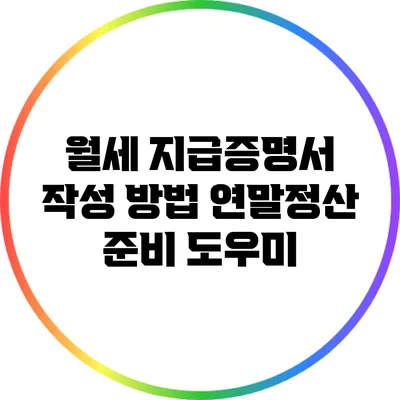 월세 지급증명서 작성 방법: 연말정산 준비 도우미