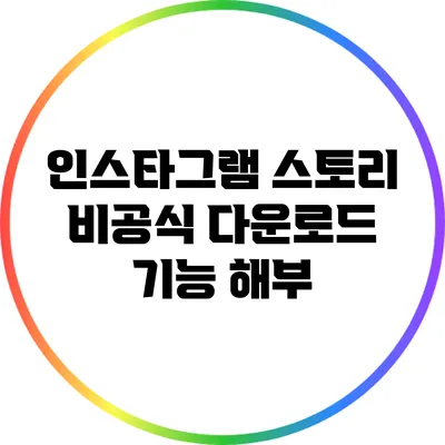 인스타그램 스토리 비공식 다운로드 기능 해부