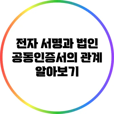 전자 서명과 법인 공동인증서의 관계 알아보기