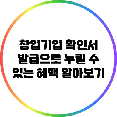 창업기업 확인서 발급으로 누릴 수 있는 혜택 알아보기