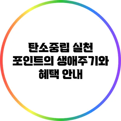 탄소중립 실천 포인트의 생애주기와 혜택 안내