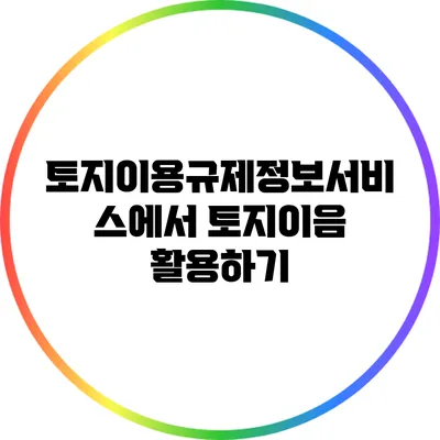 토지이용규제정보서비스에서 토지이음 활용하기