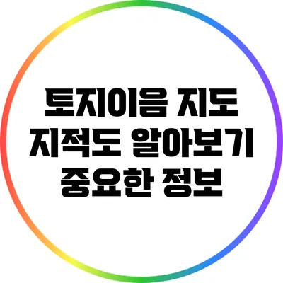 토지이음 지도 지적도 알아보기: 중요한 정보