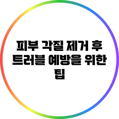 피부 각질 제거 후 트러블 예방을 위한 팁