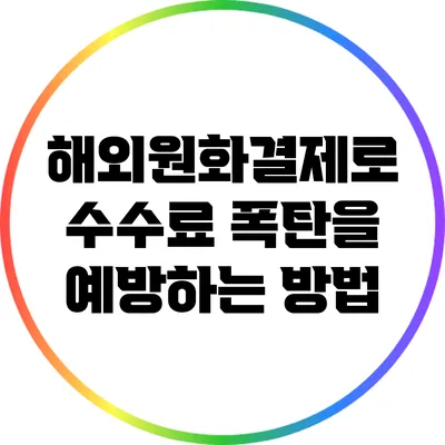 해외원화결제로 수수료 폭탄을 예방하는 방법