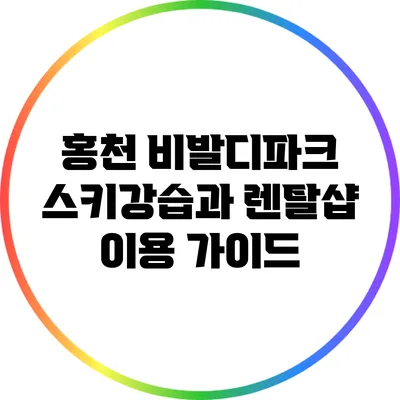 홍천 비발디파크 스키강습과 렌탈샵 이용 가이드