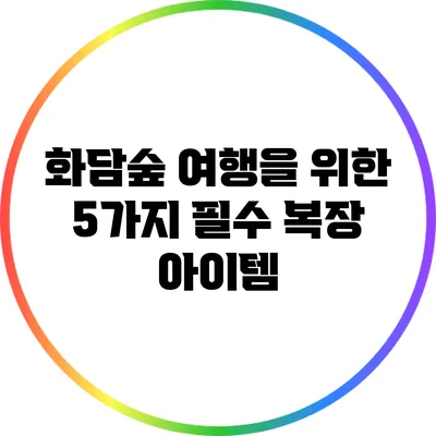 화담숲 여행을 위한 5가지 필수 복장 아이템