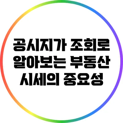 공시지가 조회로 알아보는 부동산 시세의 중요성