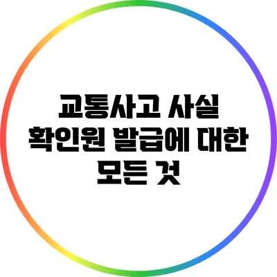 교통사고 사실 확인원 발급에 대한 모든 것