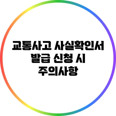 교통사고 사실확인서 발급 신청 시 주의사항