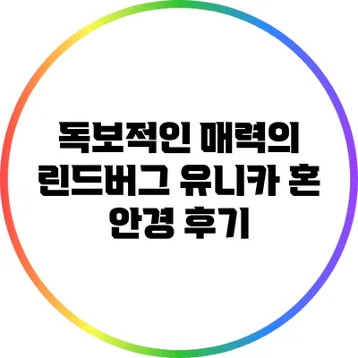 독보적인 매력의 린드버그 유니카 혼 안경 후기