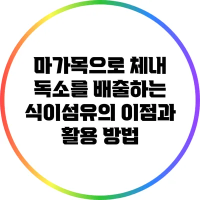 마가목으로 체내 독소를 배출하는 식이섬유의 이점과 활용 방법