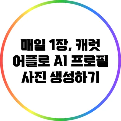 매일 1장, 캐럿 어플로 AI 프로필 사진 생성하기