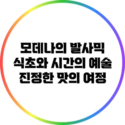 모데나의 발사믹 식초와 시간의 예술: 진정한 맛의 여정