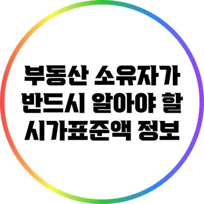 부동산 소유자가 반드시 알아야 할 시가표준액 정보