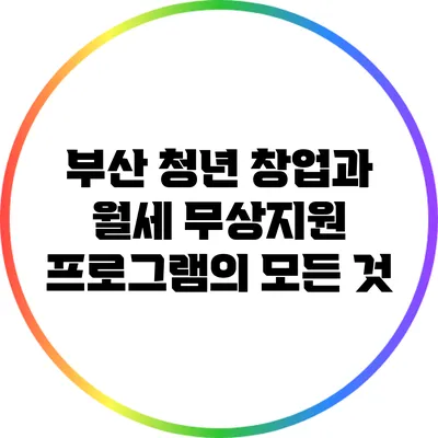 부산 청년 창업과 월세 무상지원 프로그램의 모든 것