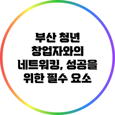 부산 청년 창업자와의 네트워킹, 성공을 위한 필수 요소