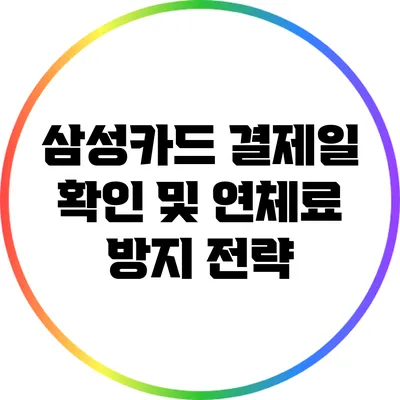 삼성카드 결제일 확인 및 연체료 방지 전략