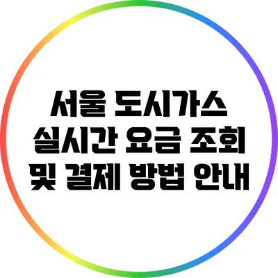 서울 도시가스 실시간 요금 조회 및 결제 방법 안내