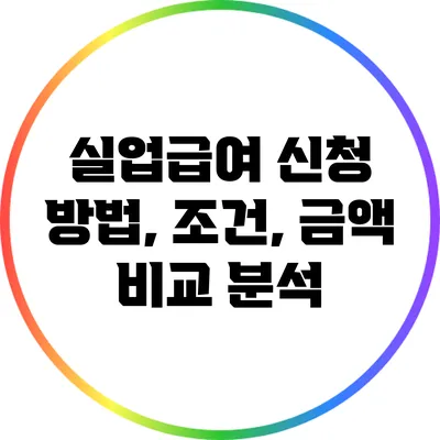 실업급여 신청 방법, 조건, 금액 비교 분석