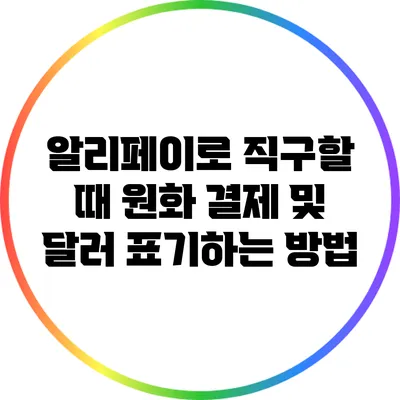 알리페이로 직구할 때 원화 결제 및 달러 표기하는 방법
