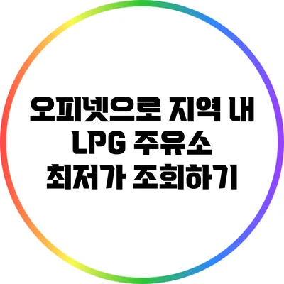 오피넷으로 지역 내 LPG 주유소 최저가 조회하기