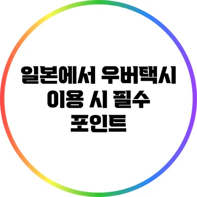 일본에서 우버택시 이용 시 필수 포인트
