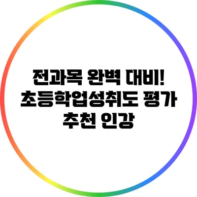 전과목 완벽 대비! 초등학업성취도 평가 추천 인강