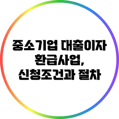 중소기업 대출이자 환급사업, 신청조건과 절차