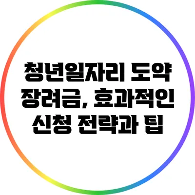 청년일자리 도약 장려금, 효과적인 신청 전략과 팁