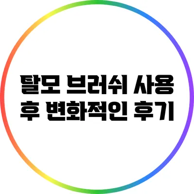 탈모 브러쉬 사용 후 변화적인 후기