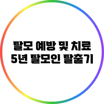 탈모 예방 및 치료: 5년 탈모인 탈출기